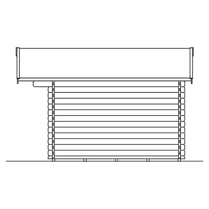 Skan Holz Gartenhaus Langesund 2 - B x T: 380 x 400 cm, Holz, 10,2 m², Wandstärke: 45 mm - Skizze