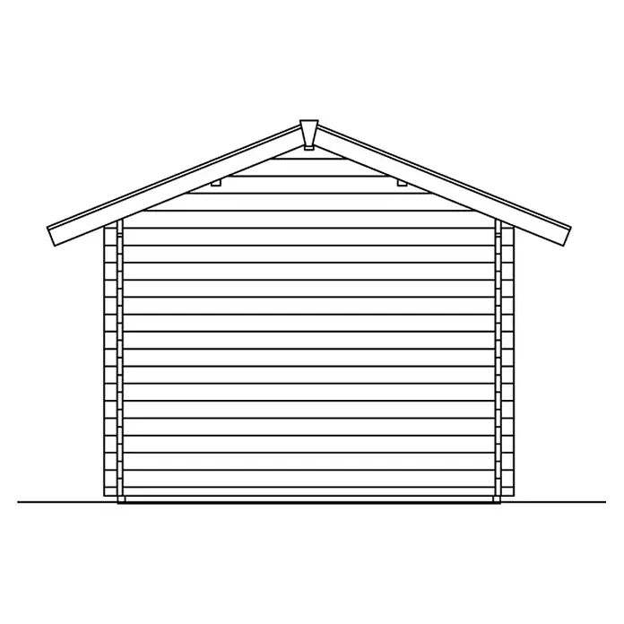 Skan Holz Gartenhaus Lausanne - B x T: 580 x 380 cm, Holz, 13,5 m², Wandstärke: 45 mm, 19 mm Dachschalung mit Konter- & Dachlattung - Skizze