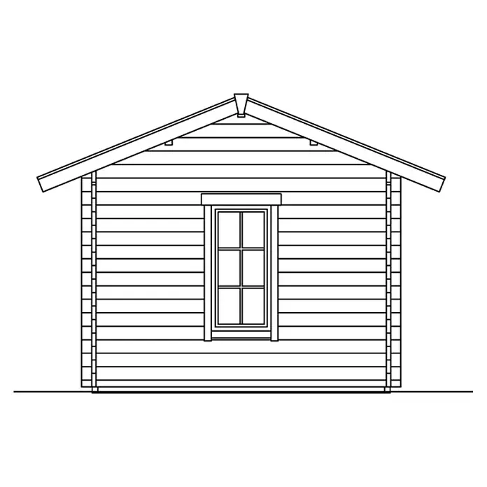 Skan Holz Gartenhaus Lugano 1 - B x T: 500 x 380 cm, Holz, 12,6 m², Wandstärke: 45 mm, 19 mm Dachschalung mit Konterlattung & 2. Dachschalung - Skizze