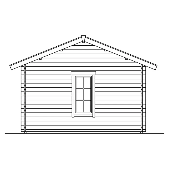 Skan Holz Gartenhaus Lugano 2 - B x T: 500 x 460 cm, Holz, 15,96 m², Wandstärke: 45 mm, 19 mm Profilschalung mit Nut & Feder - Skizze