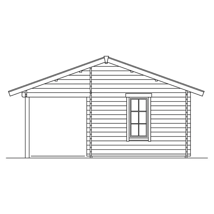 Skan Holz Gartenhaus Luzern - B x T: 460 x 580 cm, Holz, 19 m², Wandstärke: 45 mm, 19 mm Profilschalung mit Nut & Feder - Skizze
