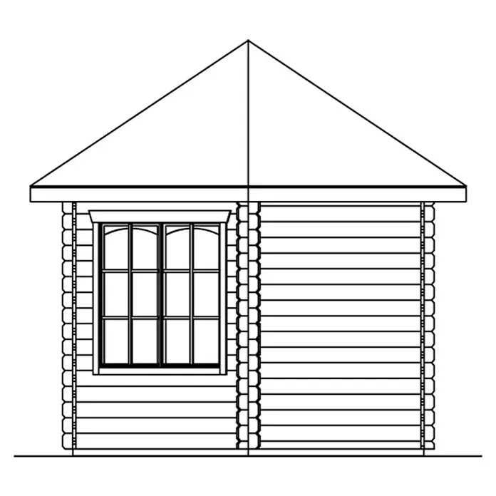 Skan Holz Gartenhaus Madeira 2 - Außenmaß: B x T: 350 x 303 cm, Holz, Wandstärke: 28 mm - Skizze