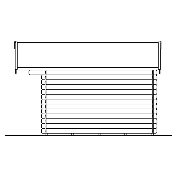Skan Holz Gartenhaus Malaga 1 - B x T: 380 x 400 cm, Holz, 10,2 m², Wandstärke: 28 mm - Skizze