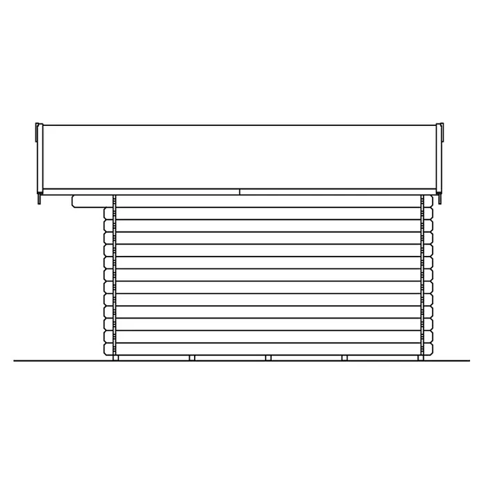 Skan Holz Gartenhaus Malaga 2 - B x T: 380 x 440 cm, Holz, 11,56 m², Wandstärke: 28 mm - Skizze