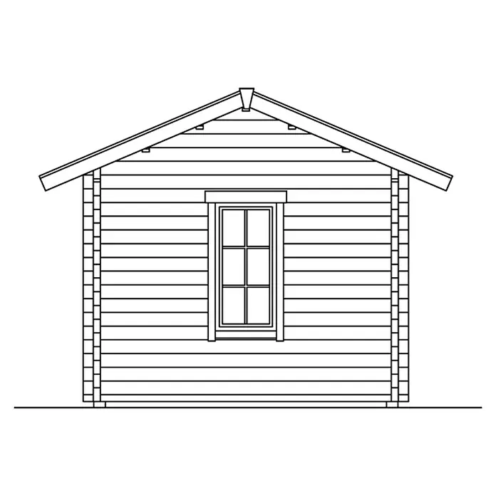 Skan Holz Gartenhaus Montreal 1 - B x T: 500 x 380 cm, Holz, 12,6 m², Wandstärke: 70 mm, 28 mm Profilschalung mit Nut & Feder - Skizze