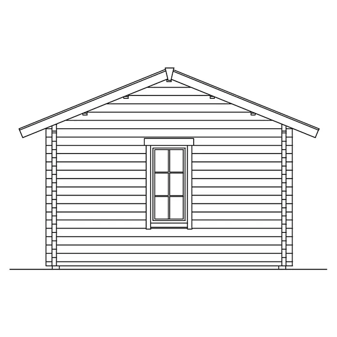 Skan Holz Gartenhaus Montreal 2 - B x T: 500 x 460 cm, Holz, 15,96 m², Wandstärke: 70 mm, 28 mm Profilschalung mit Nut & Feder - Skizze