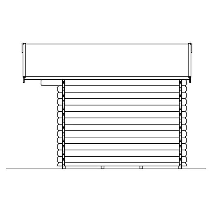 Skan Holz Gartenhaus Narvik 1 - B x T: 340 x 350 cm, Holz, 7,5 m², Wandstärke: 45 mm - Skizze