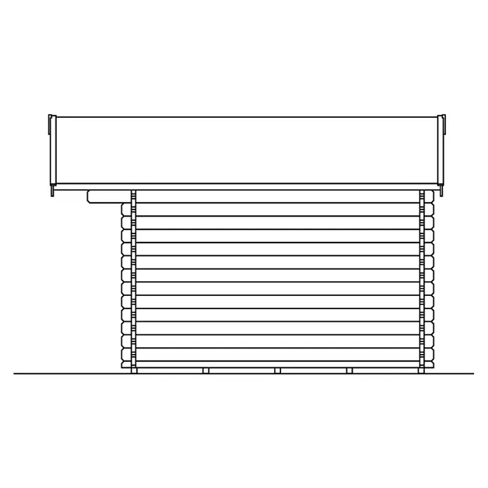 Skan Holz Gartenhaus Narvik 2 - B x T: 340 x 400 cm, Holz, 9 m², Wandstärke: 45 mm - Skizze