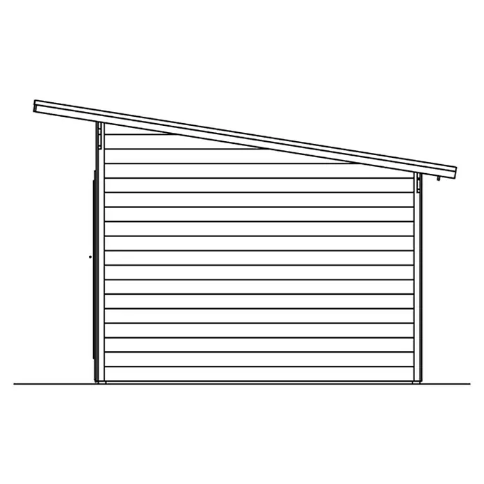 Skan Holz Gartenhaus Ostende - B x T: 440 x 380 cm, Holz, 12 m², Wandstärke: 28 mm, Natur - Skizze