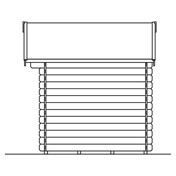 Skan Holz Gartenhaus Palma 1 - B x T: 280 x 255 cm, Holz, 5 m², Wandstärke: 28 mm - Skizze