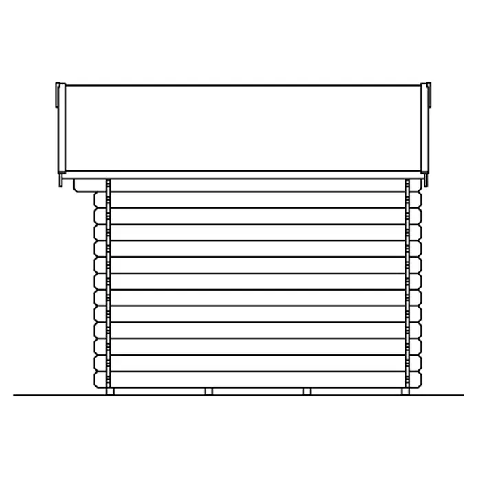 Skan Holz Gartenhaus Palma 2 - B x T: 280 x 305 cm, Holz, 6,25 m², Wandstärke: 28 mm - Skizze