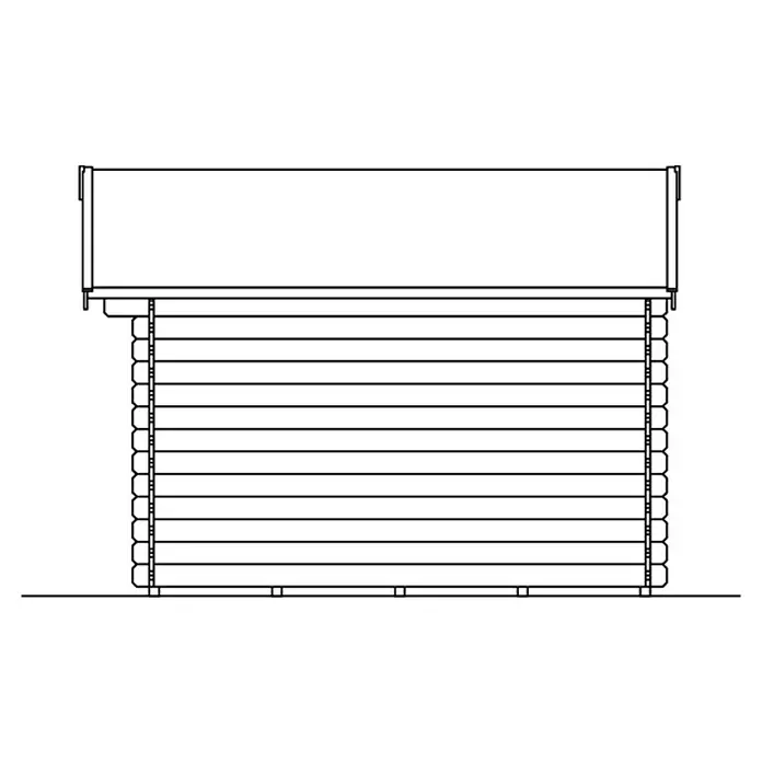 Skan Holz Gartenhaus Palma 3 - B x T: 280 x 355 cm, Holz, 7,5 m², Wandstärke: 28 mm - Skizze