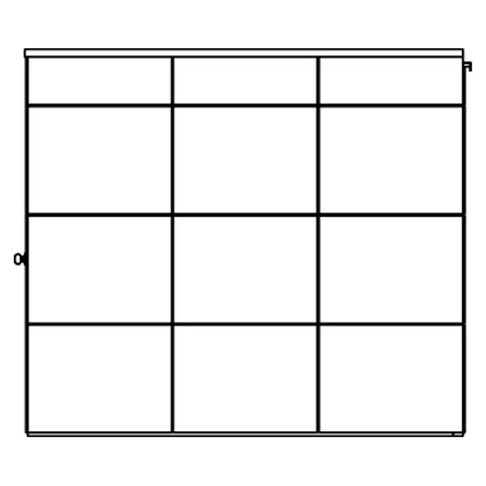 Skan Holz CrossCube Gartenhaus Perth 3 - B x T: 253 x 253 cm, 6,4 m², Wandstärke: 10 mm - Skizze