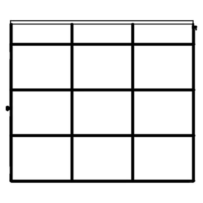 Skan Holz CrossCube Gartenhaus Perth 4 - B x T: 337 x 253 cm, Holz, 8,53 m², Wandstärke: 10 mm - Skizze