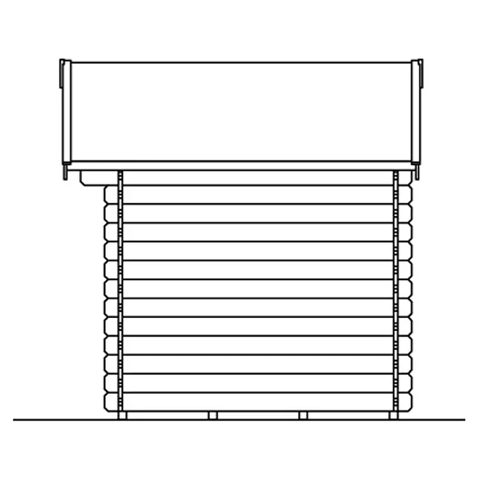 Skan Holz Gartenhaus Porto 1 - B x T: 280 x 255 cm, Holz, 5 m², Wandstärke: 28 mm - Skizze
