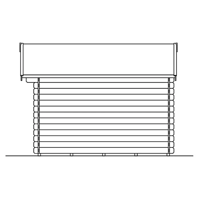 Skan Holz Gartenhaus Porto 3 - B x T: 280 x 355 cm, Holz, 7,5 m², Wandstärke: 28 mm - Skizze
