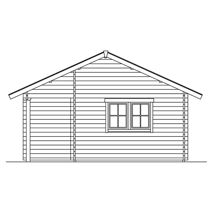 Skan Holz Gartenhaus St. Moritz - B x T: 680 x 580 cm, Holz, 24 m², Wandstärke: 45 mm, 19 mm Profilschalung mit Nut & Feder - Skizze
