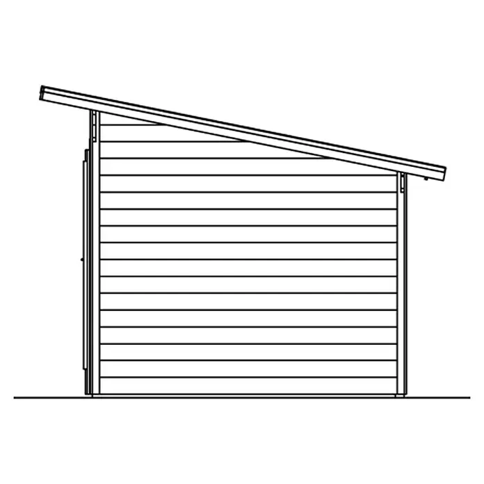 Skan Holz Gartenhaus Texel - B x T: 590 x 310 cm, Holz, 13,75 m², Wandstärke: 28 mm, Natur - Skizze