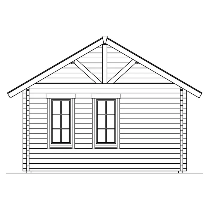 Skan Holz Gartenhaus Toronto 2 - B x T: 500 x 640 cm, Holz, Wandstärke: 70 mm, 19 mm Dachschalung mit Konterlattung & 2. Dachschalung - Skizze