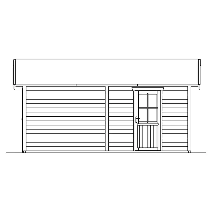 Skan Holz Garage Varberg 1 - B x T: 370 x 525 cm, Einfahrtshöhe: 198 cm, Schiefergrau - Skizze