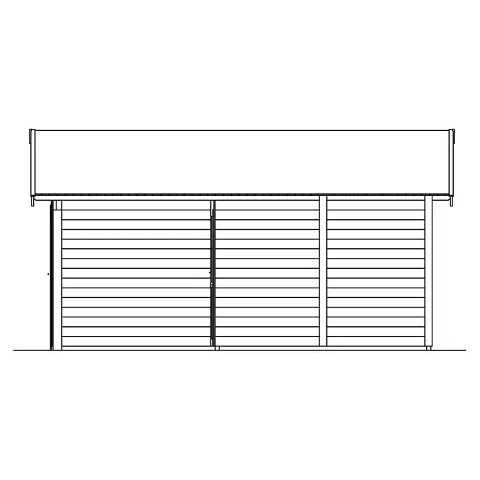 Skan Holz Garage Varberg 2 - B x T: 500 x 525 cm, Schwedenrot - Skizze