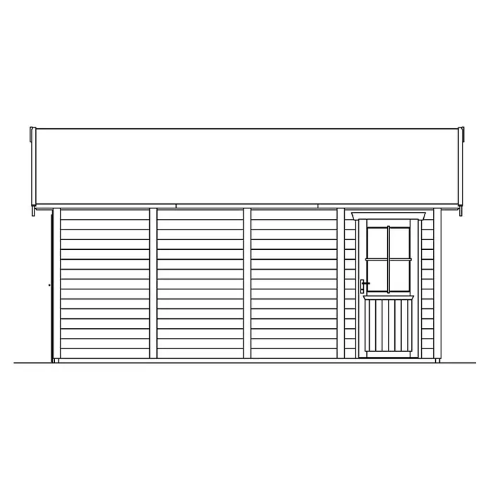 Skan Holz Garage Varberg 3 - B x T: 570 x 525 cm, Einfahrtshöhe: 198 cm, Schiefergrau - Skizze
