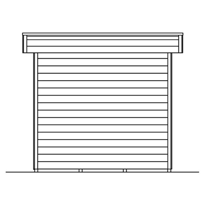 Skan Holz Gartenhaus Venlo 3 - B x T: 420 x 290 cm, Holz, 9,5 m², Wandstärke: 28 mm, Schiefergrau - Skizze