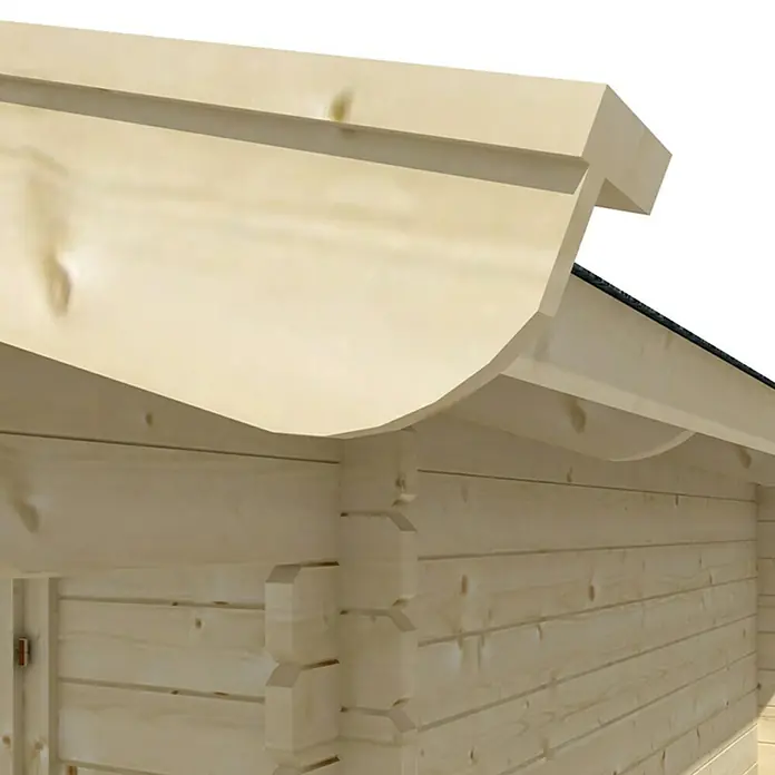 Skan Holz Gartenhaus Arosa 1 - B x T: 400 x 380 cm, Holz, 7,5 m², Wandstärke: 45 mm - Detailaufnahme