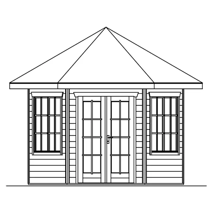 Skan Holz Gartenhaus Amelo - Holz, Schiefergrau - Skizze