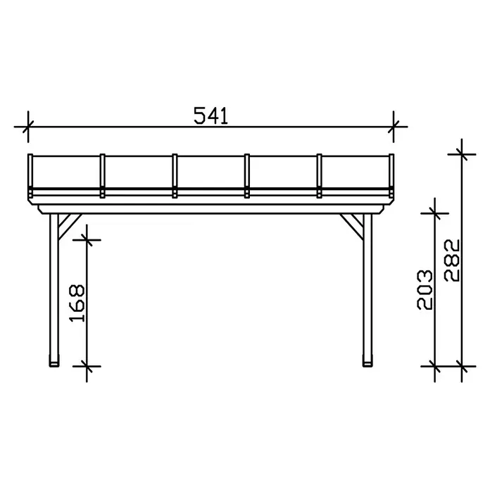 Skan Holz Terrassenüberdachung Ancona - L x T: 541 x 350 cm, Polycarbonat, Weiß - Skizze