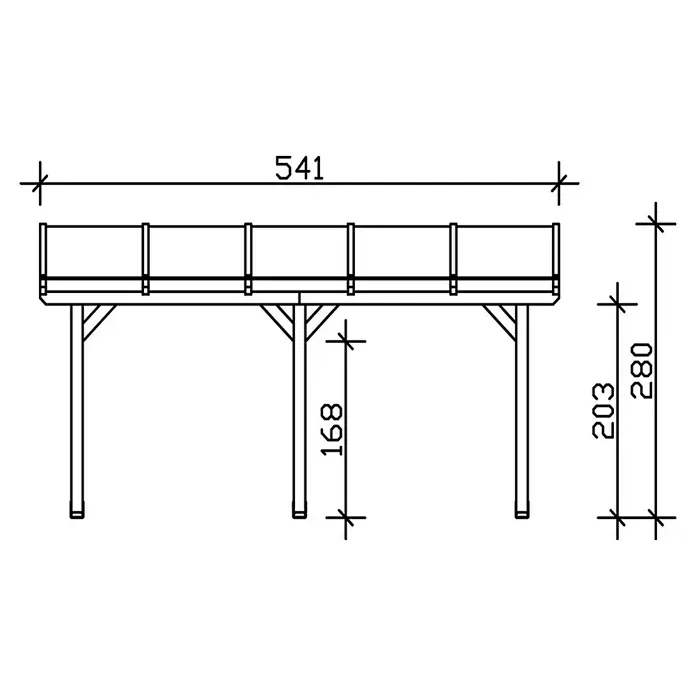 Skan Holz Terrassenüberdachung Andria - L x T: 541 x 400 cm, Polycarbonat, Natur - Skizze