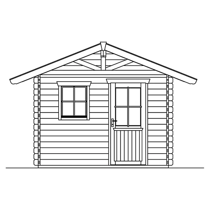 Skan Holz Gartenhaus Arosa 1 - B x T: 400 x 380 cm, Holz, 7,5 m², Wandstärke: 45 mm - Skizze