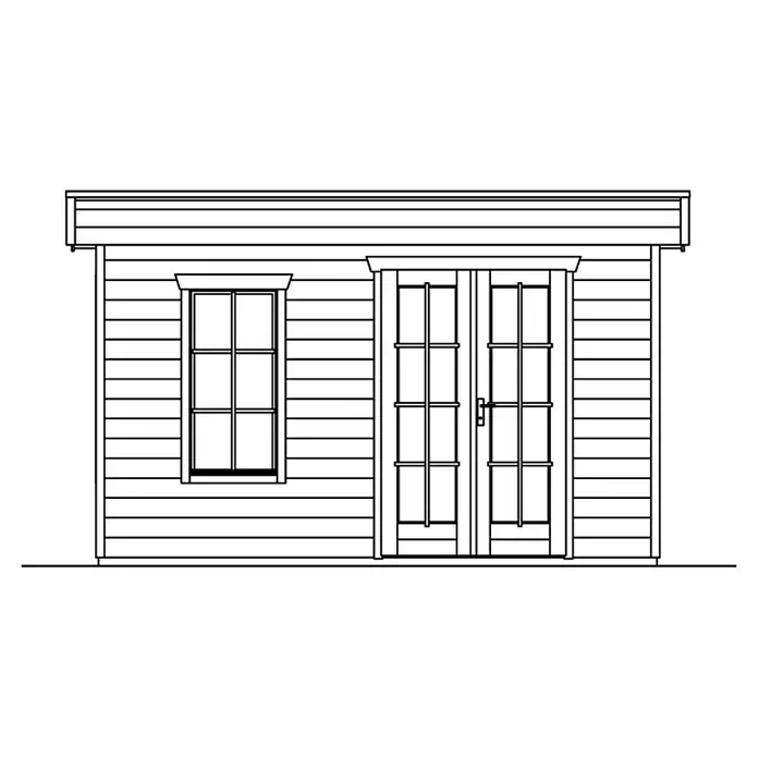 Skan Holz Gartenhaus Breda 2 - B x T: 420 x 440 cm, Holz, 14,44 m², Schiefergrau - Skizze