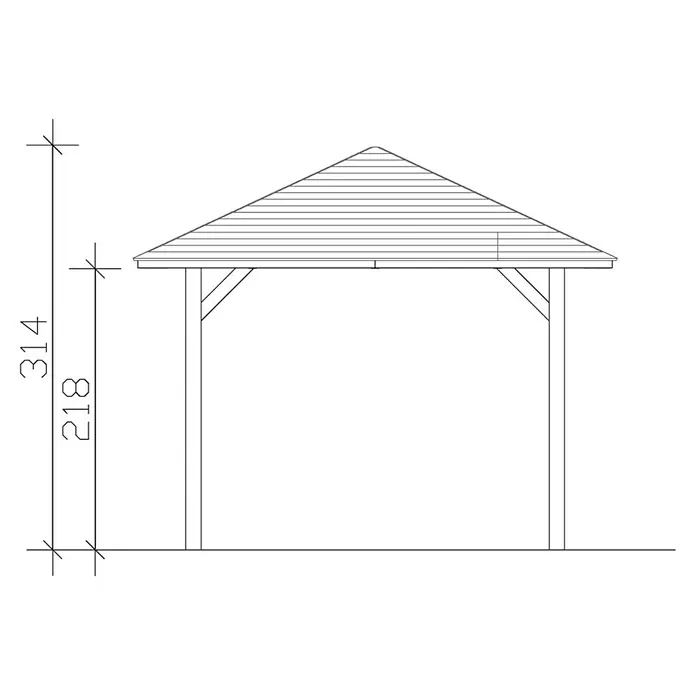 Skan Holz Pavillon Orleans 1 - L x B: 656 x 374 cm, Holz, Natur - Skizze