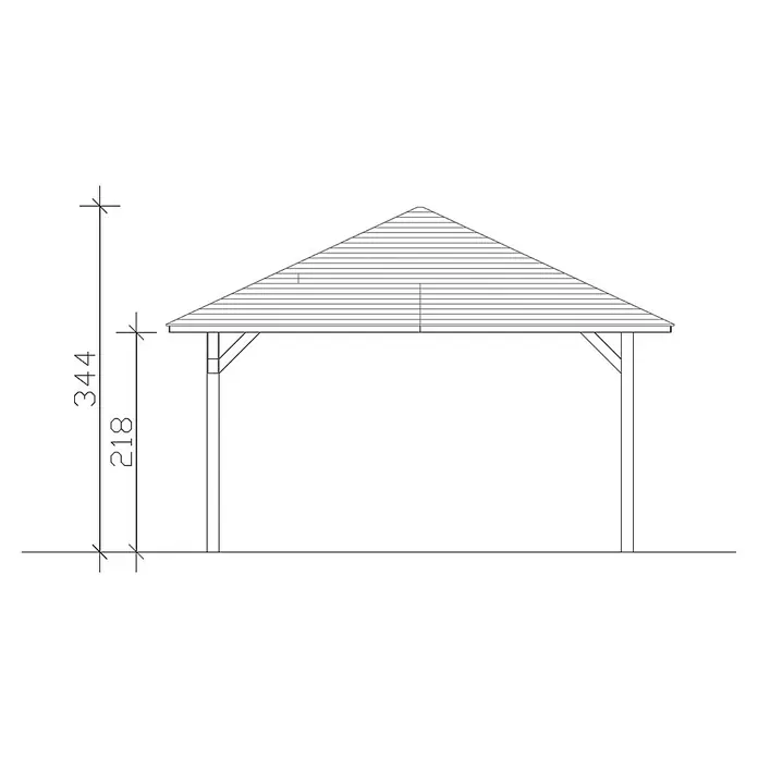 Skan Holz Pavillon Cannes 4 - L x B: 569 x 569 cm, Natur - Skizze