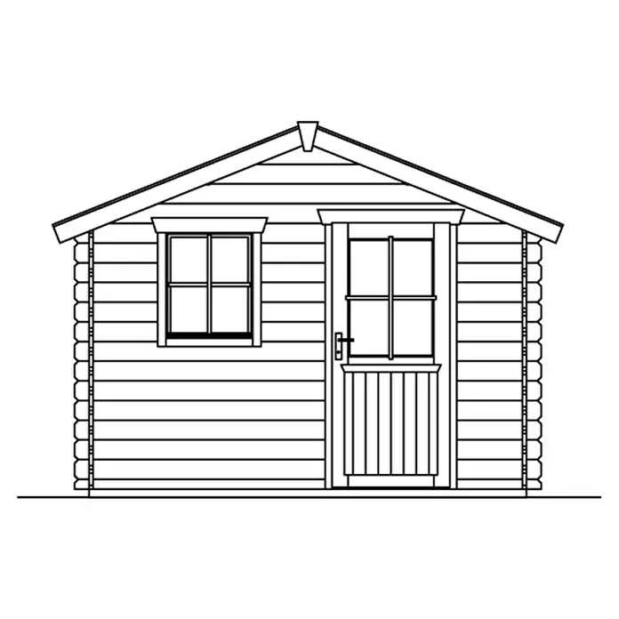 Skan Holz Gartenhaus Como 3 - B x T: 340 x 400 cm, 9 m², Wandstärke: 28 mm - Skizze
