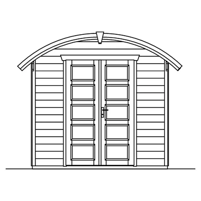 Skan Holz Gartenhaus Delft - B x T: 290 x 310 cm, Holz, 6,25 m², Wandstärke: 28 mm, Schwedenrot - Skizze