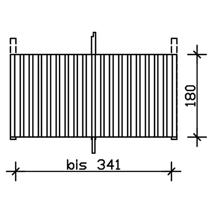 Skan Holz Rückwand - B x H: 341 x 180 cm, Passend für: Skan Holz Carports, Natur - Skizze