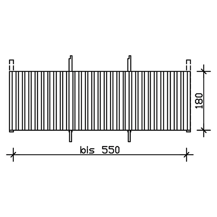 Skan Holz Rückwand - B x H: 550 x 180 cm, Passend für: Skan Holz Carports, Natur - Skizze