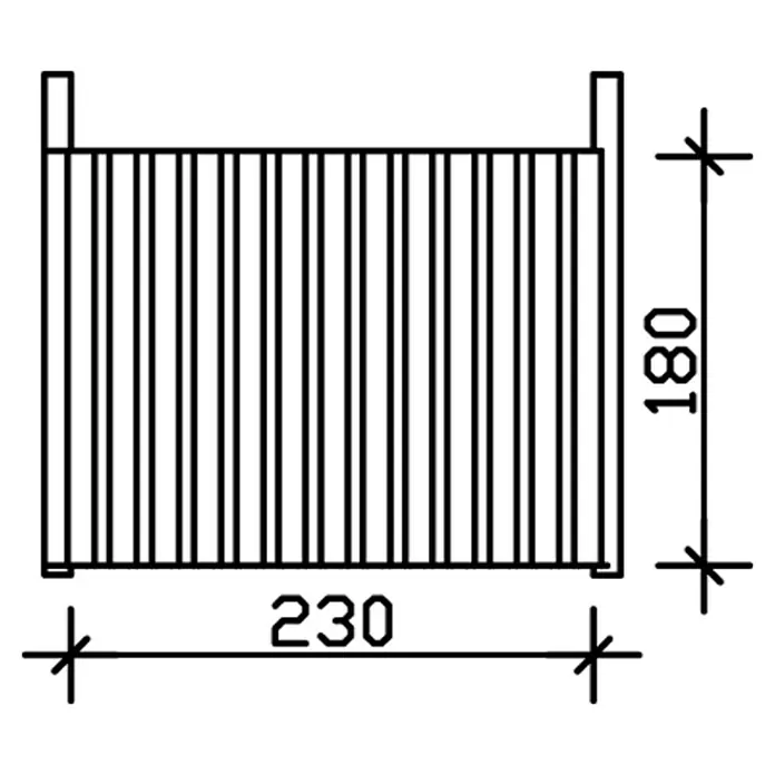 Skan Holz Seitenwand - B x H: 230 x 180 cm, Passend für: Skan Holz Carports, Schiefergrau - Skizze