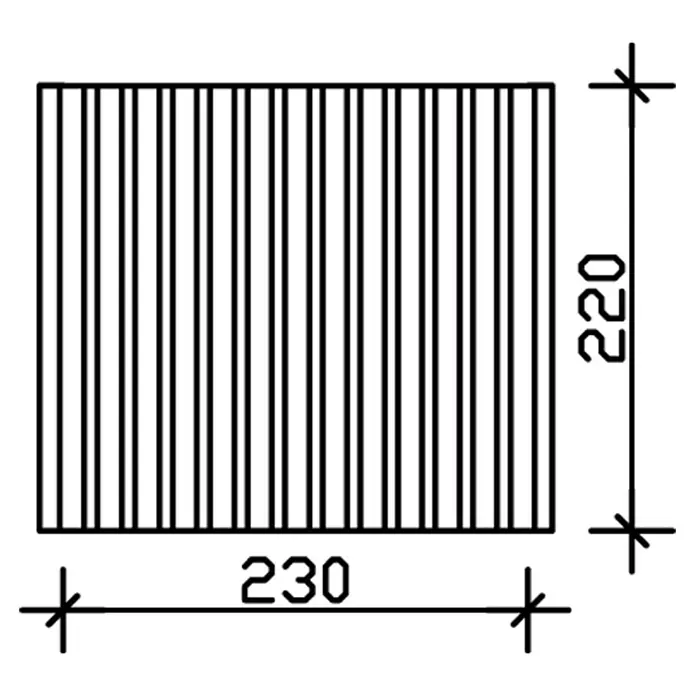 Skan Holz Seitenwand - B x H: 230 x 220 cm, Passend für: Skan Holz Carports, Weiß - Skizze