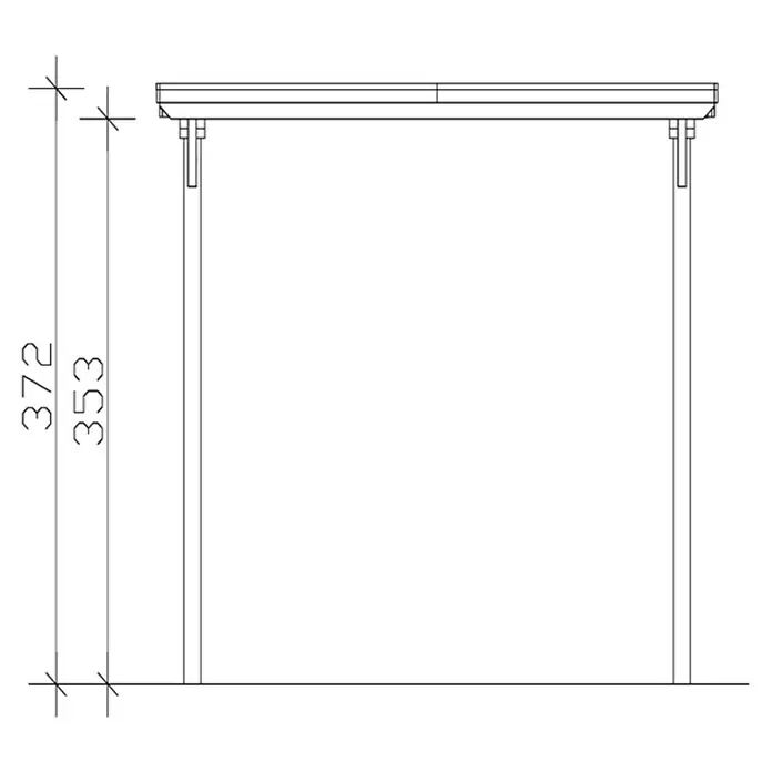 Skan Holz Carport Emsland - B x T: 404 x 604 cm, Einfahrtshöhe: 353 cm, Geeignet für: Caravans, Schiefergrau - Skizze