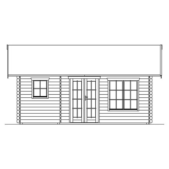 Skan Holz Gartenhaus Esbjerg 2 - B x T: 520 x 660 cm, Holz, 23,52 m², Wandstärke: 45 mm - Skizze