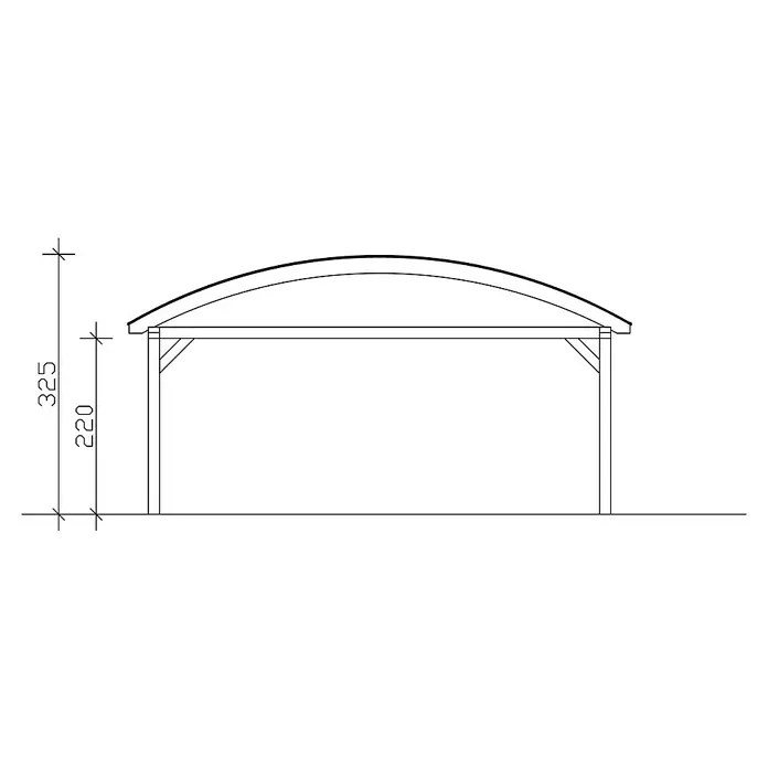 Skan Holz Doppelcarport Franken - L x B: 969 x 635 cm, Einfahrtshöhe: 220 cm, Schiefergrau - Skizze