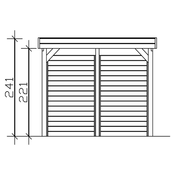 Skan Holz Carport Friesland - L x B: 555 x 314 cm, Einfahrtshöhe: 221 cm, Mit Seiten- & Rückwand - Skizze