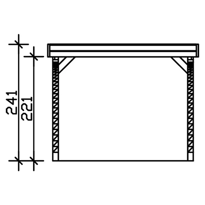Skan Holz Carport Friesland - B x T: 314 x 555 cm, Einfahrtshöhe: 221 cm, Grün, Mit 2 Einfahrtsbögen - Skizze