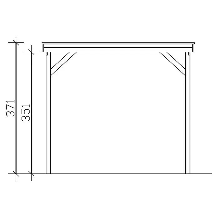 Skan Holz Carport Friesland - B x T: 397 x 555 cm, Einfahrtshöhe: 351 cm, Nussbaum, Geeignet für: Caravans - Skizze