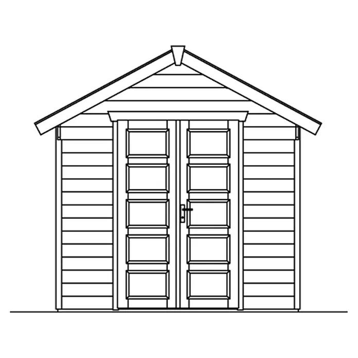 Skan Holz Gartenhaus Hengelo - B x T: 280 x 355 cm, Holz, 7,5 m², Wandstärke: 28 mm, Schwedenrot - Skizze