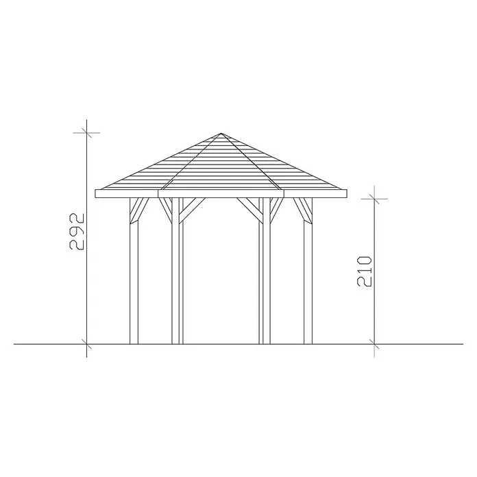 Skan Holz Pavillon Nancy 1 - L x B: 312 x 360 cm, Eiche Hell - Skizze