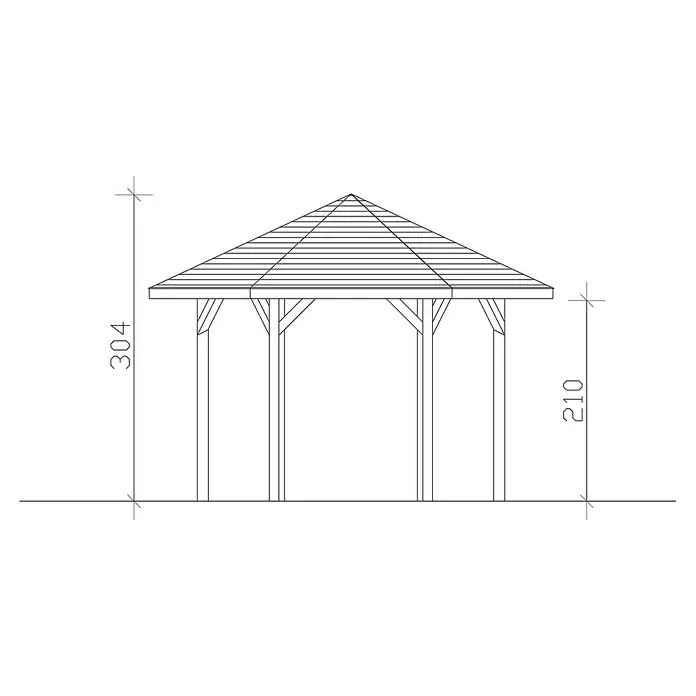 Skan Holz Pavillon Nancy 2 - L x B: 364 x 420 cm, Natur - Skizze